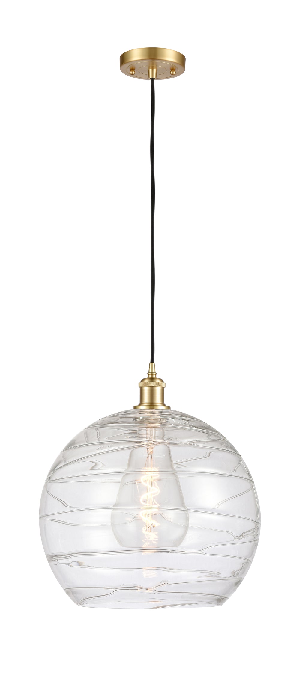 Innovations Lighting Athens Deco Swirl 14" Pendant - Satin Gold Pendants Innovations Lighting   