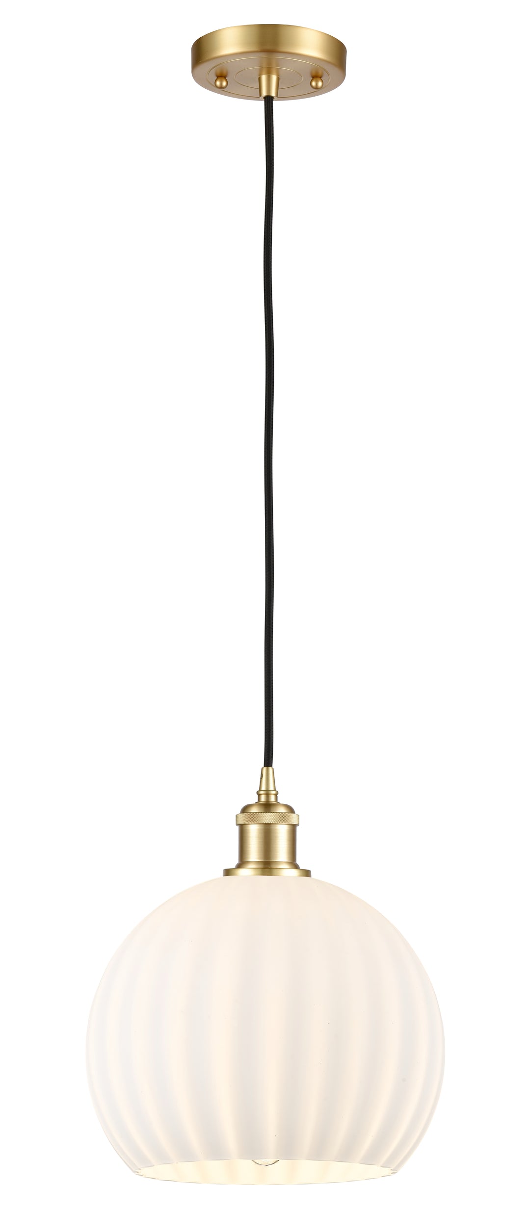 Innovations Lighting White Venetian 10" Mini Pendant - Satin Gold