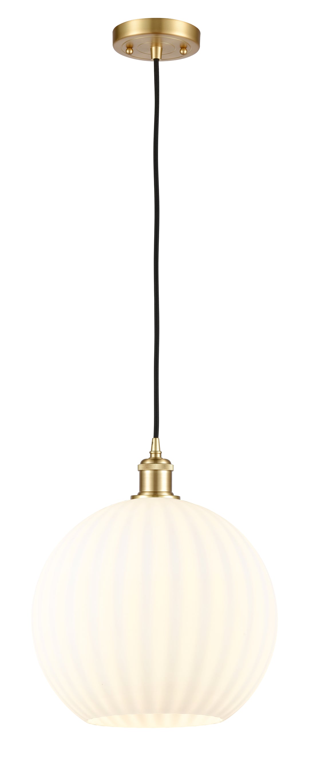 Innovations Lighting White Venetian 12" Mini Pendant - Satin Gold