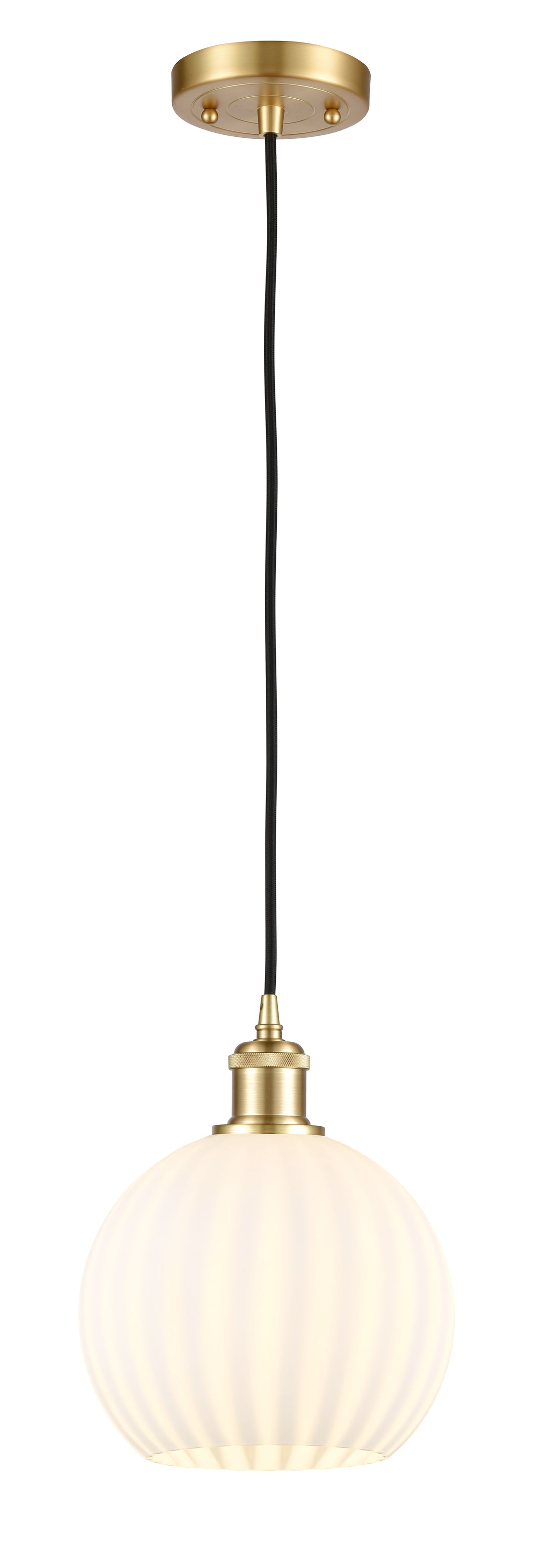 Innovations Lighting White Venetian 8" Mini Pendant - Satin Gold