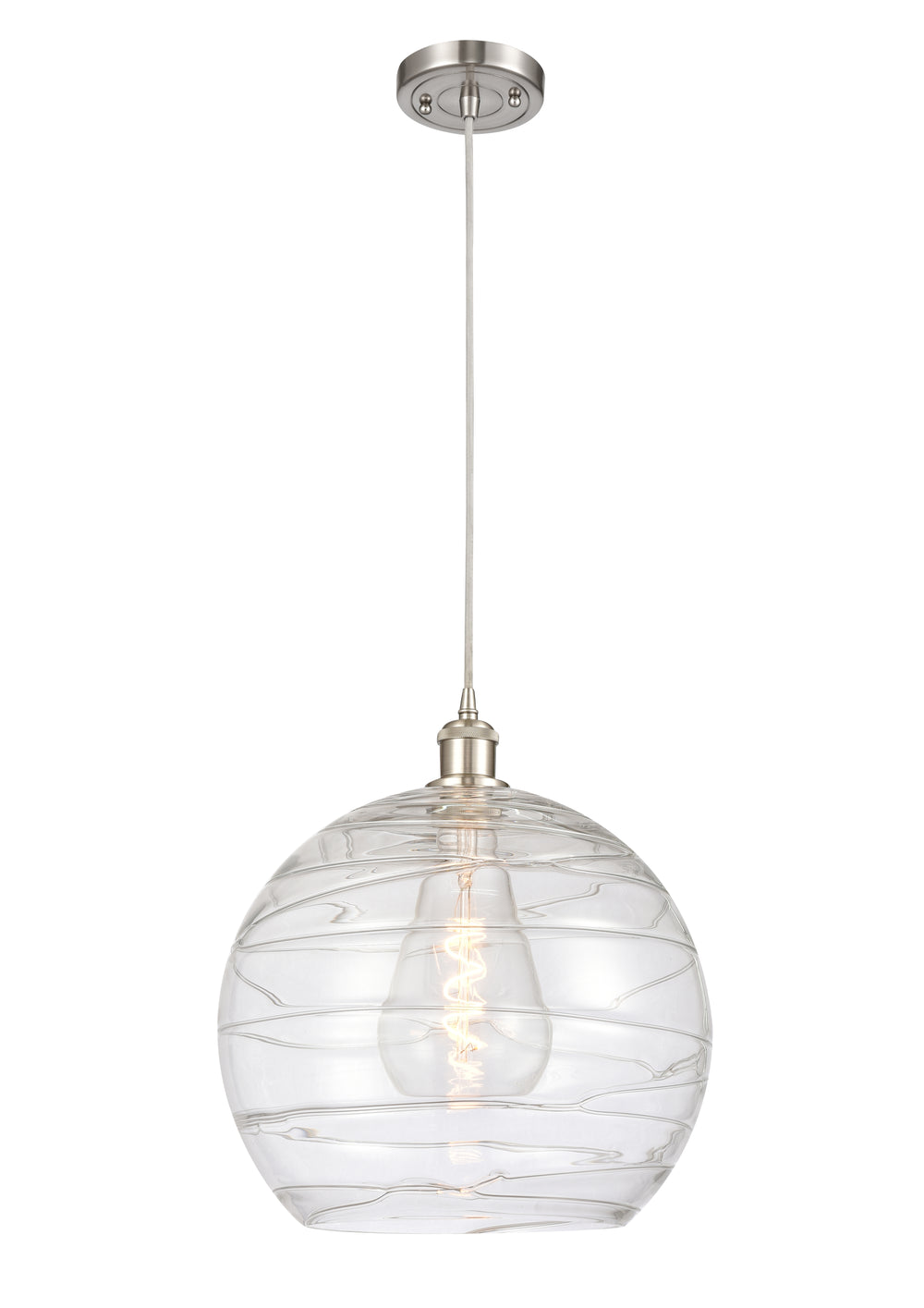 Innovations Lighting Athens Deco Swirl 14" Pendant - Brushed Satin Nickel Pendants Innovations Lighting   