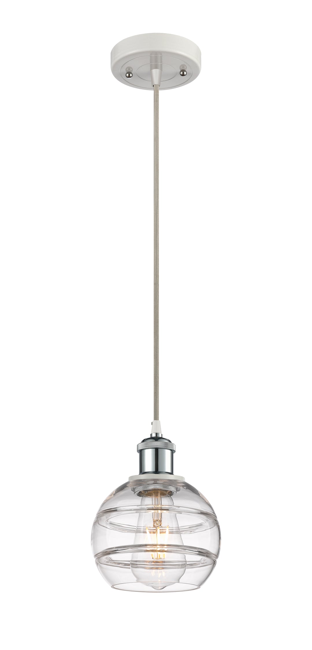 Innovations Lighting Rochester 6" Mini Pendant - White Polished Chrome