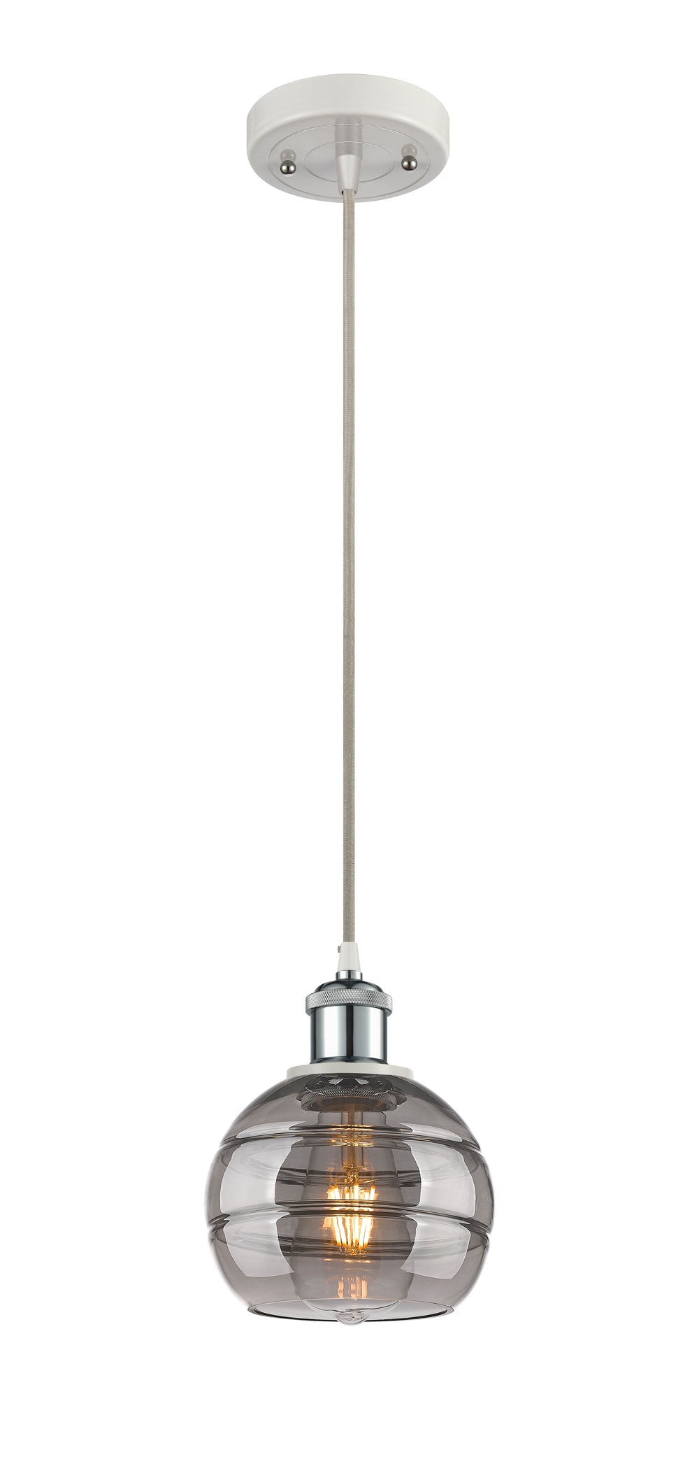 Innovations Lighting Rochester 6" Mini Pendant - White Polished Chrome