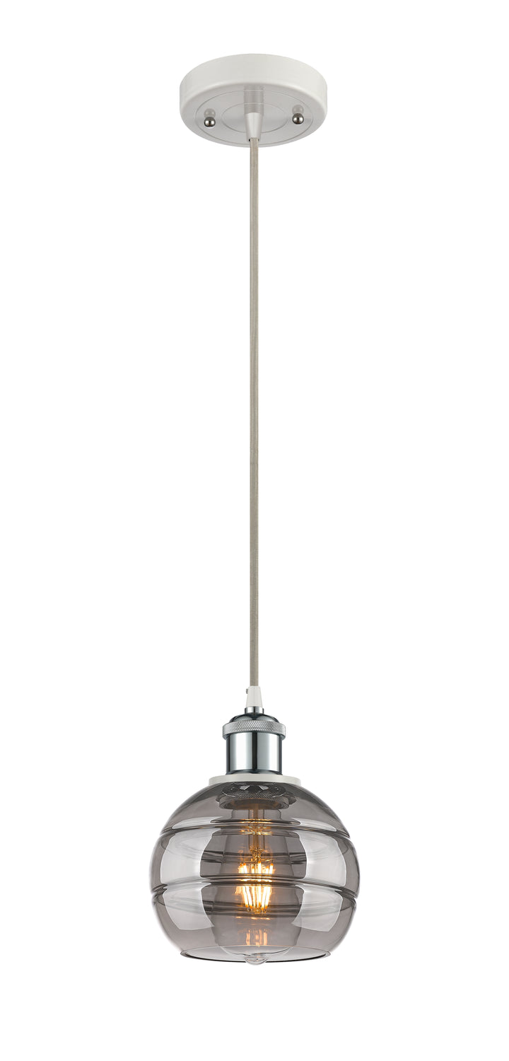 Innovations Lighting Rochester 6" Mini Pendant - White Polished Chrome Mini-Pendants Innovations Lighting   