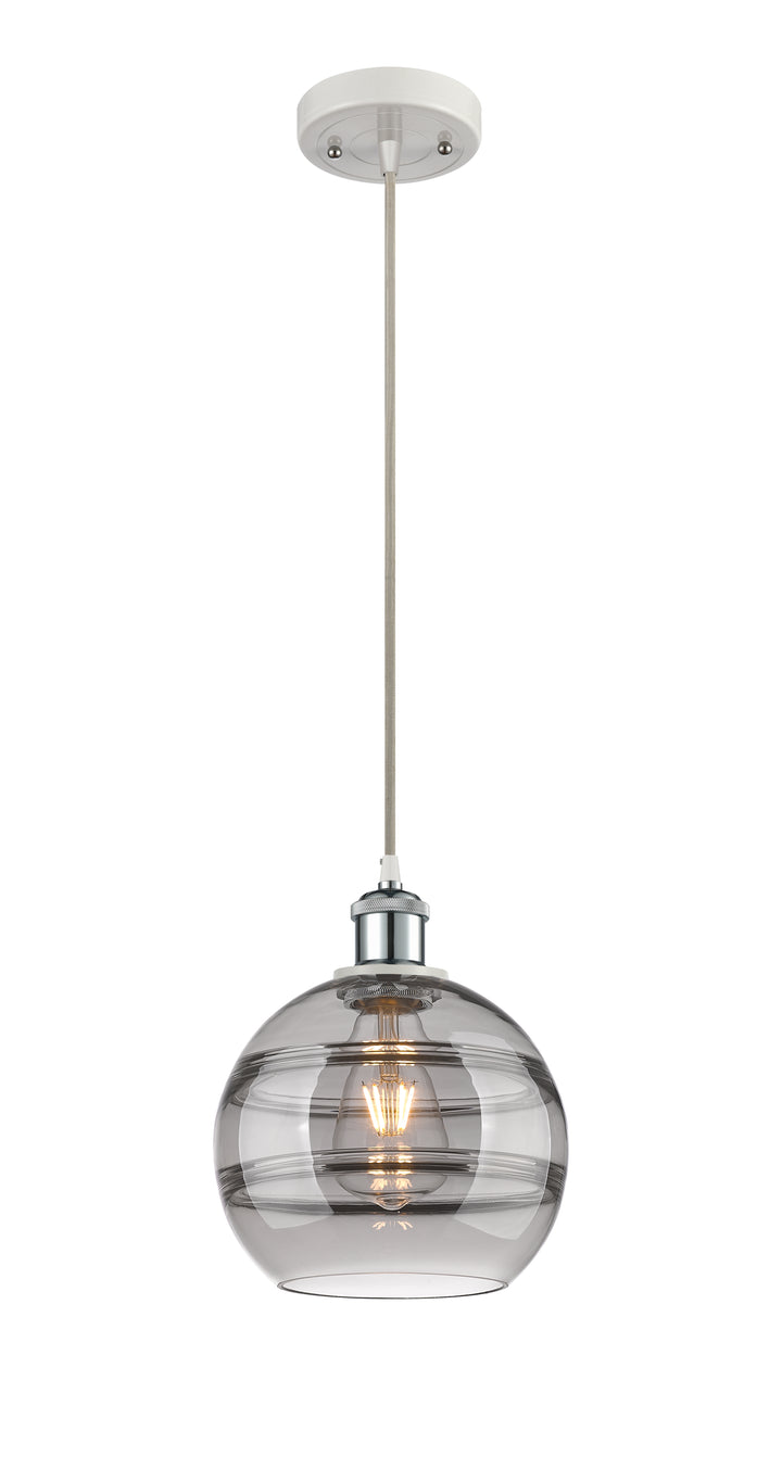 Innovations Lighting Rochester 8" Mini Pendant - White Polished Chrome