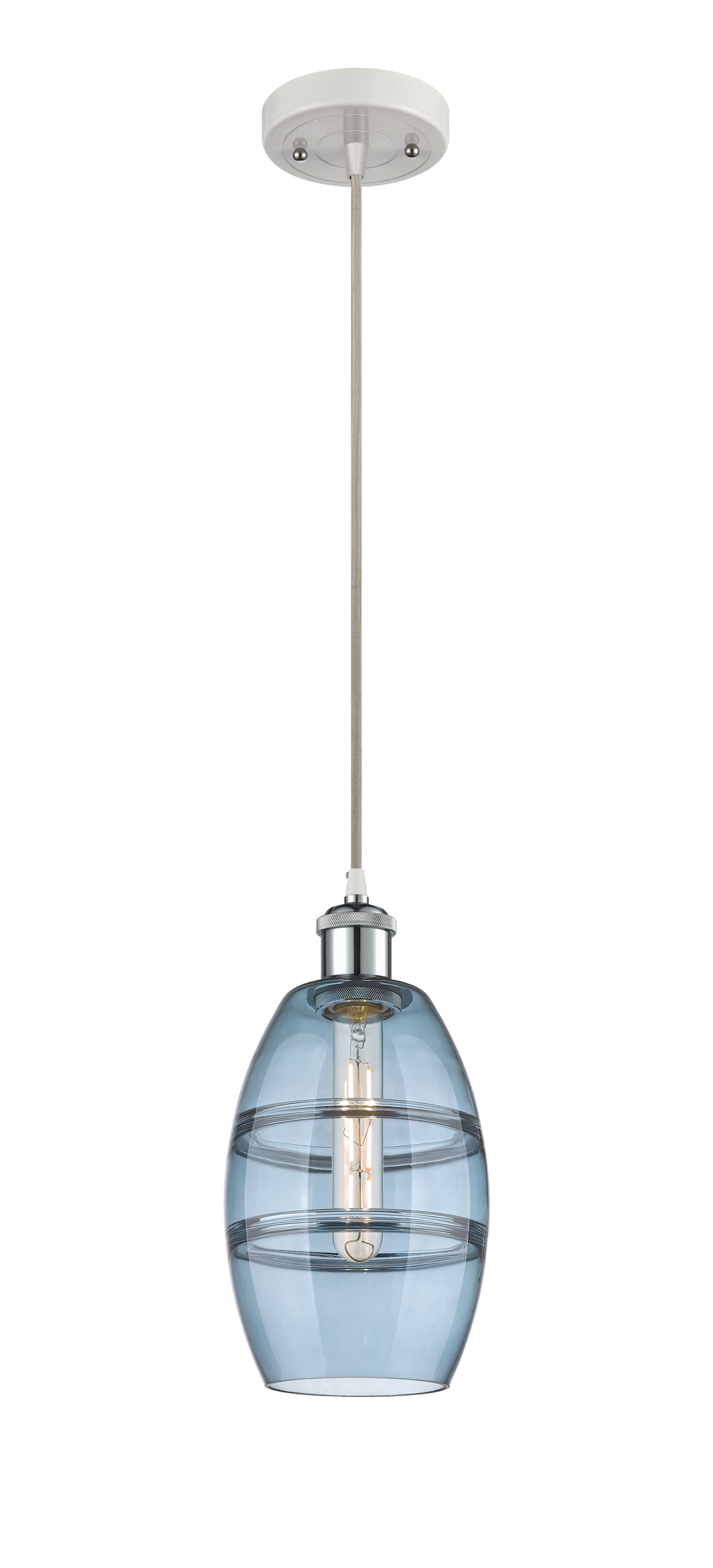 Innovations Lighting Vaz 6" Mini Pendant - White Polished Chrome Mini-Pendants Innovations Lighting   