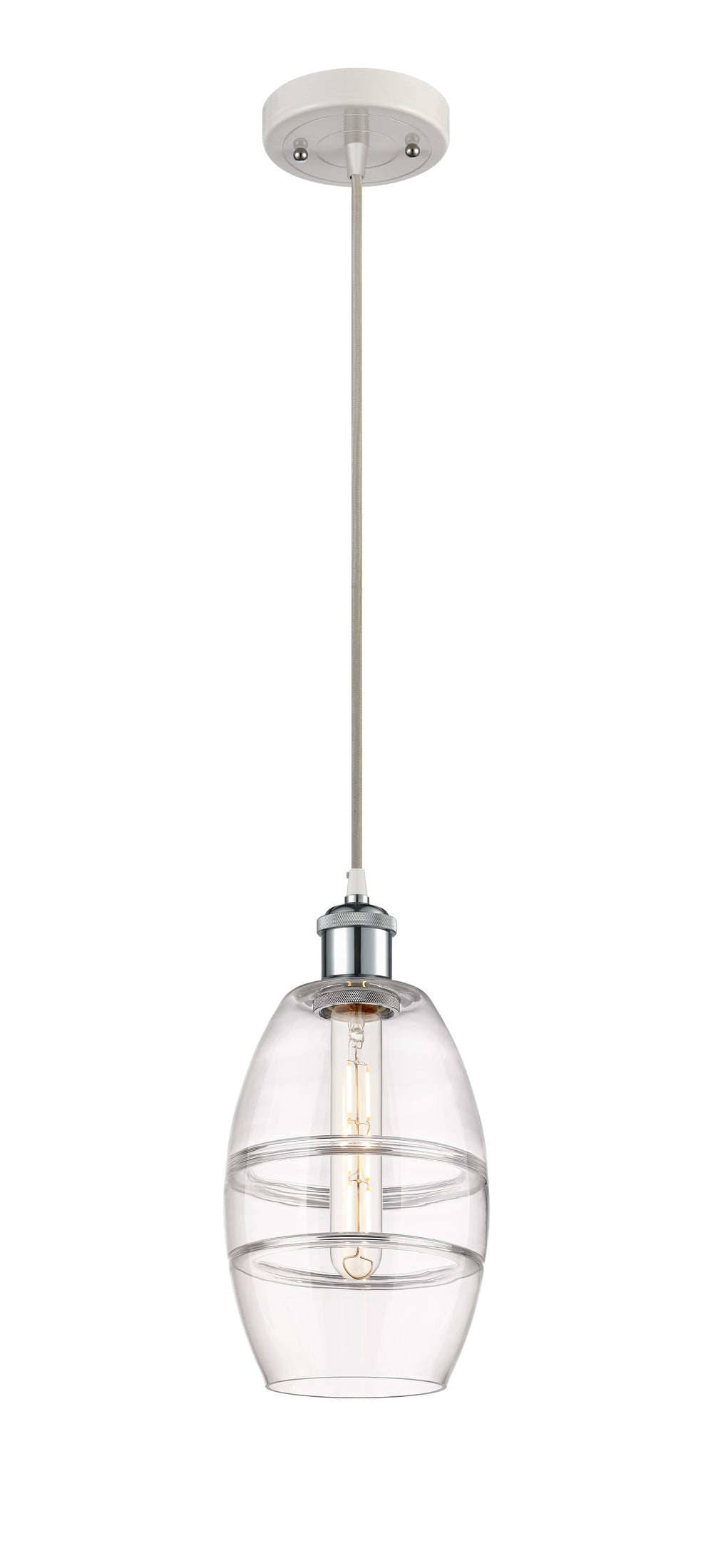 Innovations Lighting Vaz 6" Mini Pendant - White Polished Chrome Mini-Pendants Innovations Lighting   