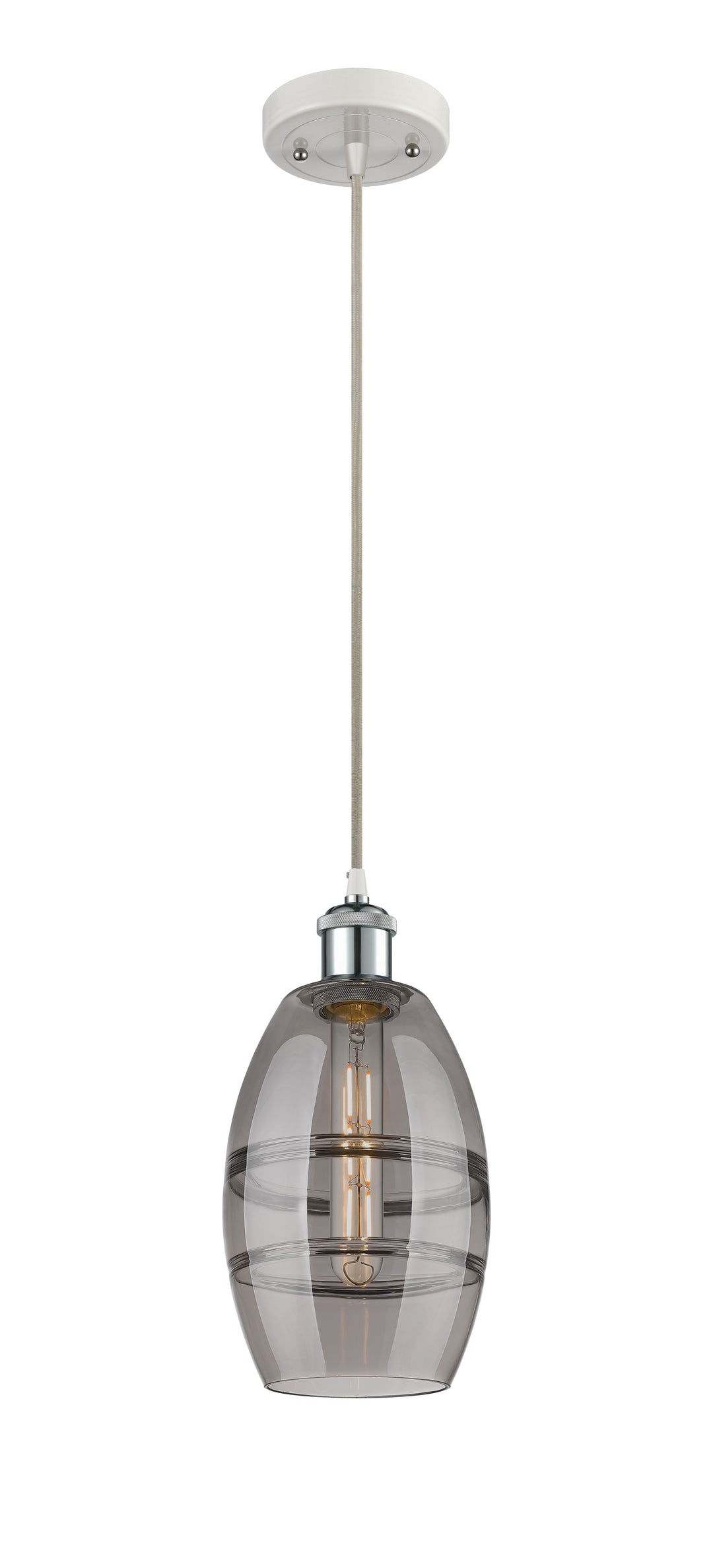 Innovations Lighting Vaz 6" Mini Pendant - White Polished Chrome Mini-Pendants Innovations Lighting   