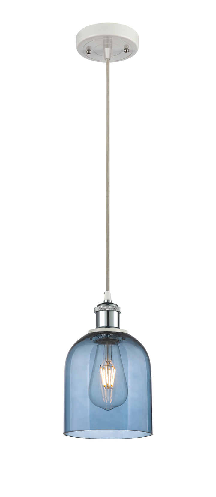 Innovations Lighting Bella 6" Mini Pendant - White Polished Chrome Mini-Pendants Innovations Lighting   