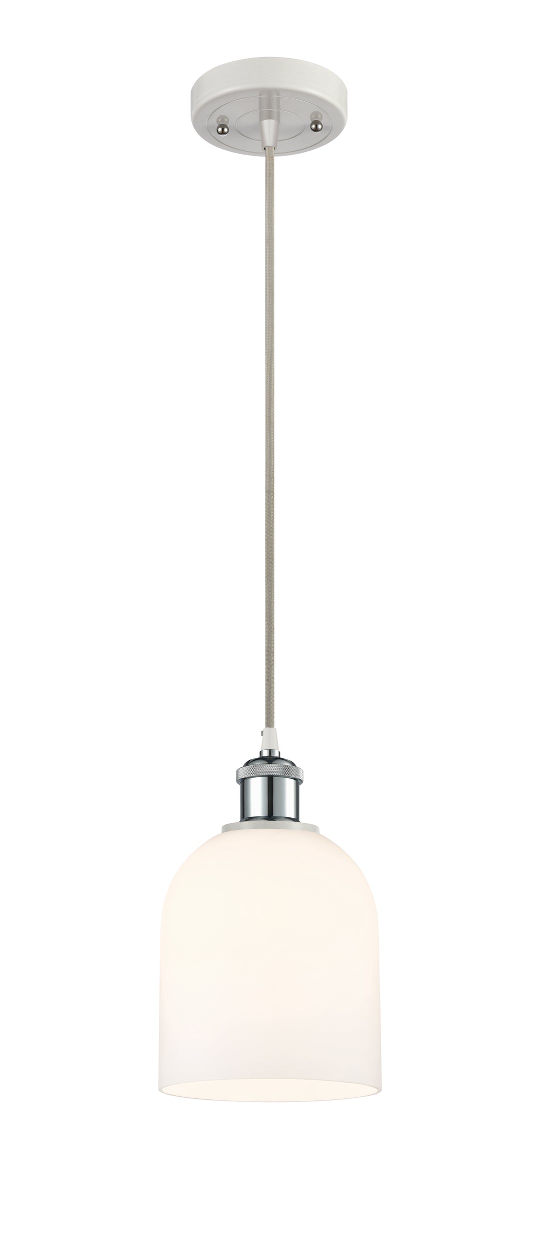 Innovations Lighting Bella 6" Mini Pendant - White Polished Chrome Mini-Pendants Innovations Lighting   