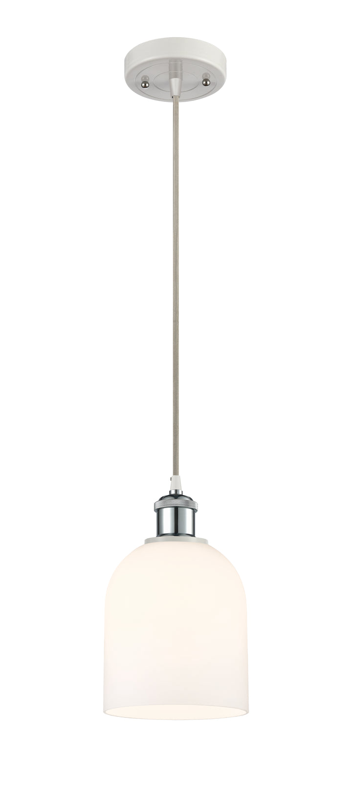 Innovations Lighting Bella 6" Mini Pendant - White Polished Chrome Mini-Pendants Innovations Lighting   