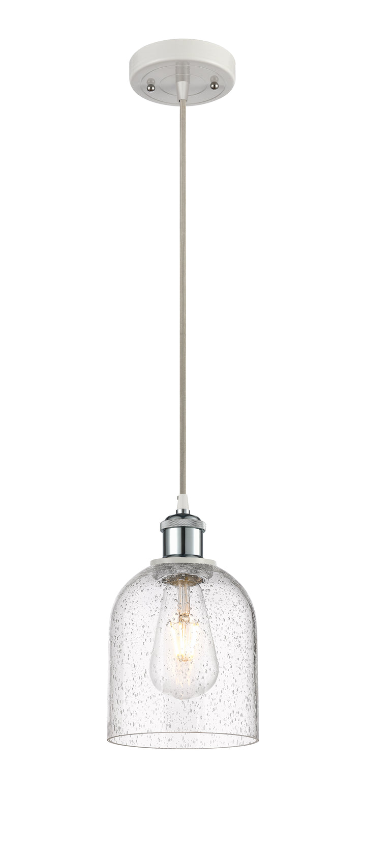 Innovations Lighting Bella 6" Mini Pendant - White Polished Chrome Mini-Pendants Innovations Lighting   