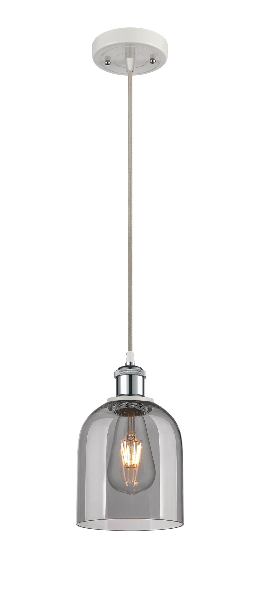 Innovations Lighting Bella 6" Mini Pendant - White Polished Chrome Mini-Pendants Innovations Lighting   