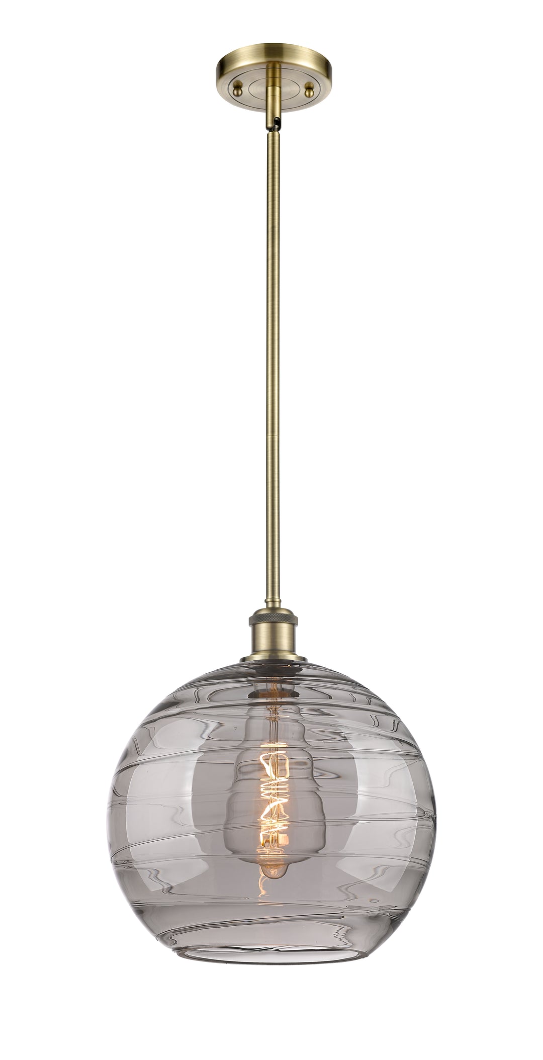 Innovations Lighting Athens Deco Swirl 12" Mini Pendant - Antique Brass Mini-Pendants Innovations Lighting   