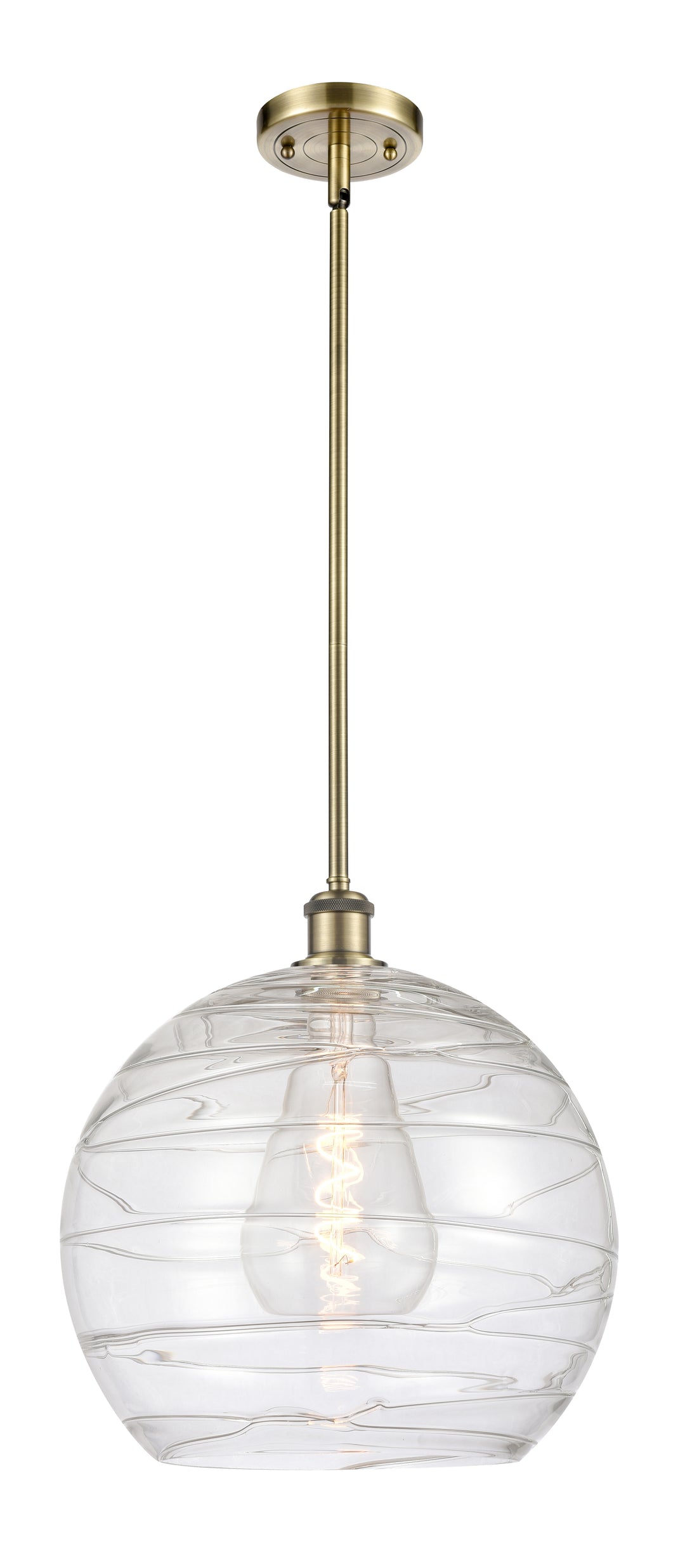 Innovations Lighting Athens Deco Swirl 14" Pendant - Antique Brass Pendants Innovations Lighting   