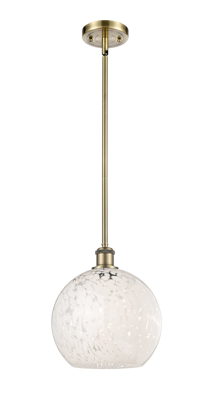 Innovations Lighting White Mouchette 10" Mini Pendant - Antique Brass Mini-Pendants Innovations Lighting   