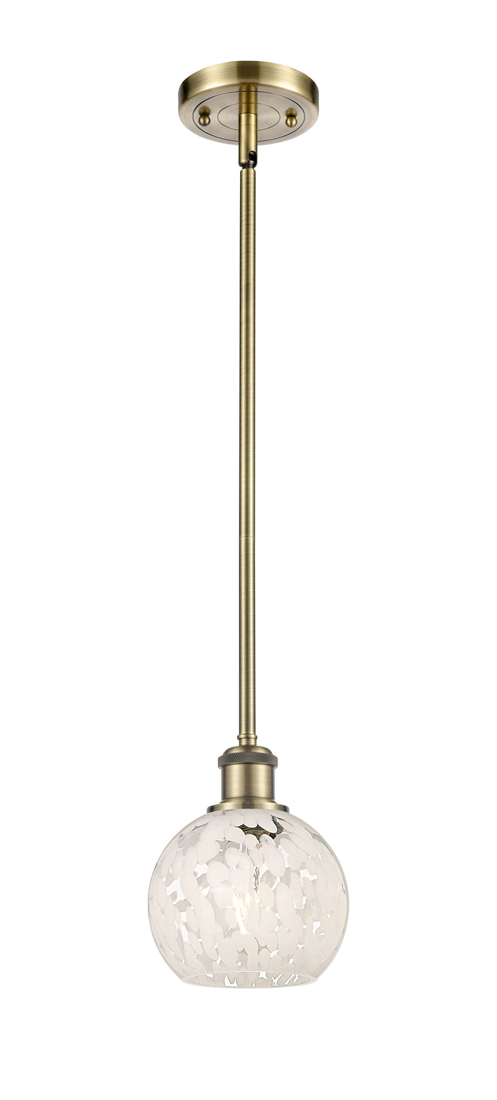 Innovations Lighting White Mouchette 6" Mini Pendant - Antique Brass Mini-Pendants Innovations Lighting   