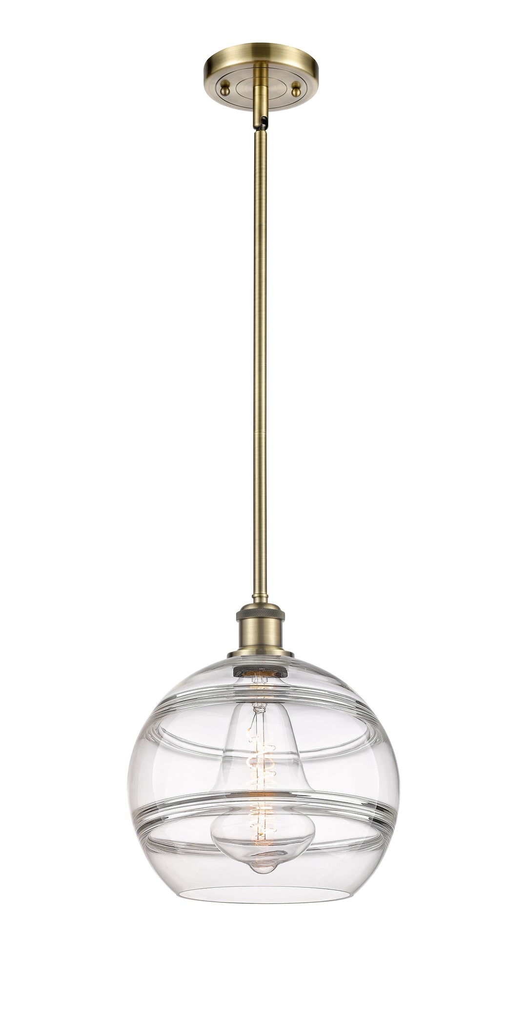 Innovations Lighting Rochester 10" Mini Pendant - Antique Brass Mini-Pendants Innovations Lighting   