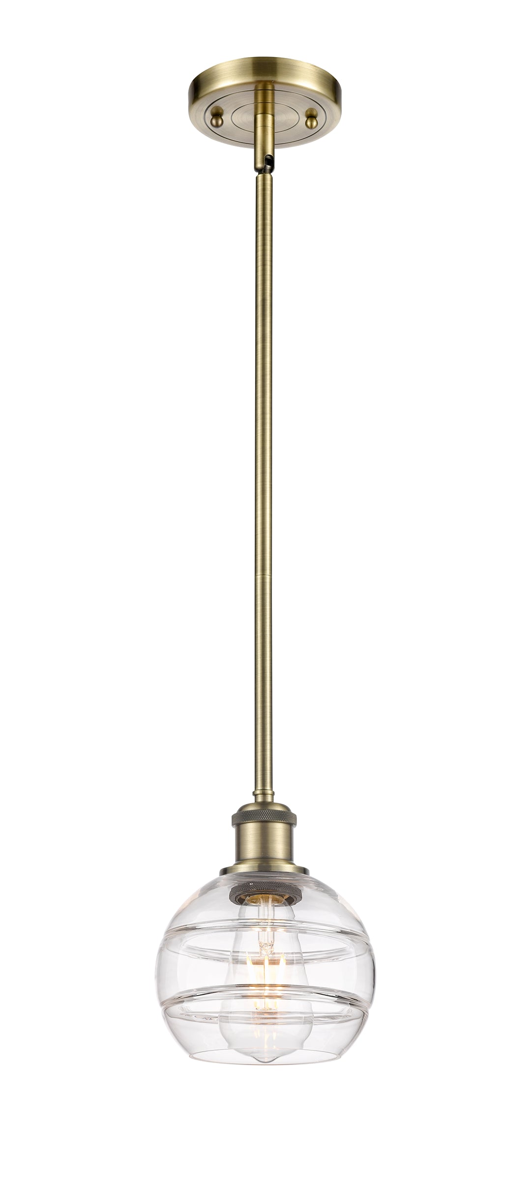 Innovations Lighting Rochester 6" Mini Pendant - Antique Brass Mini-Pendants Innovations Lighting   