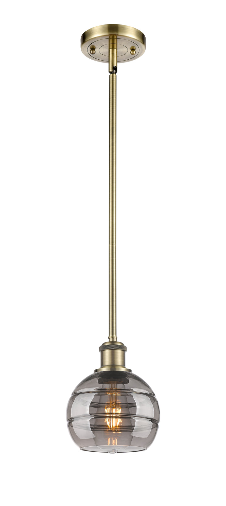 Innovations Lighting Rochester 6" Mini Pendant - Antique Brass Mini-Pendants Innovations Lighting   