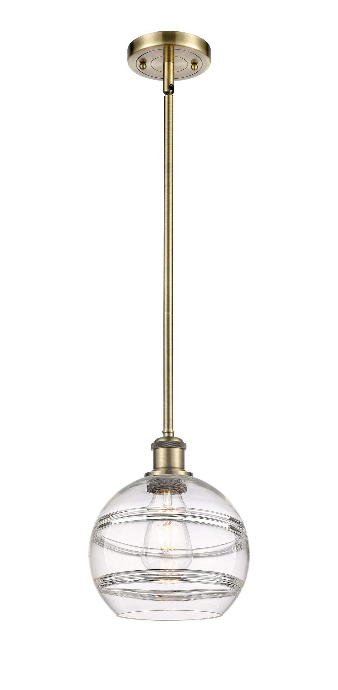 Innovations Lighting Rochester 8" Mini Pendant - Antique Brass Mini-Pendants Innovations Lighting   