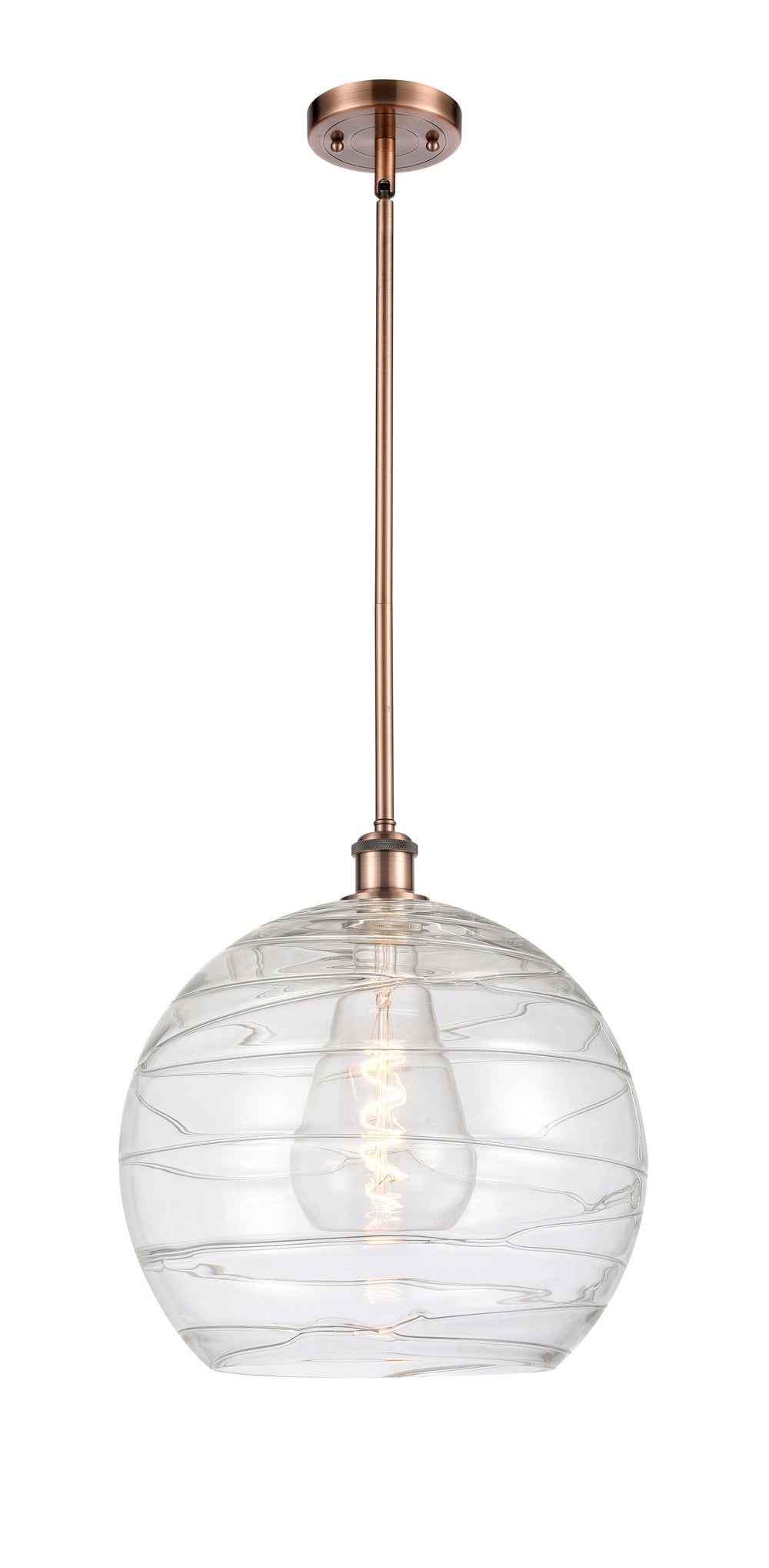 Innovations Lighting Athens Deco Swirl 14" Pendant - Antique Copper Pendants Innovations Lighting   