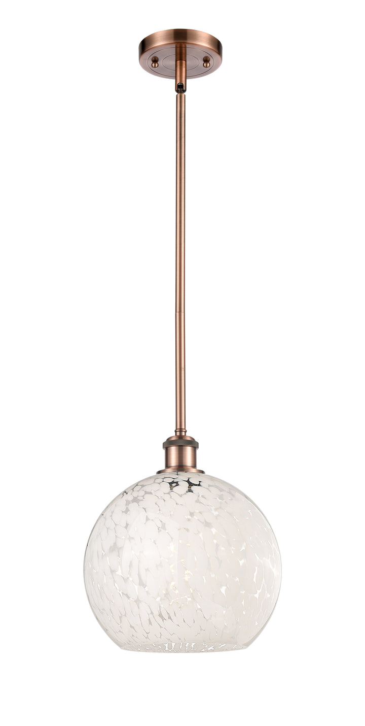 Innovations Lighting White Mouchette 10" Mini Pendant - Antique Copper Mini-Pendants Innovations Lighting   