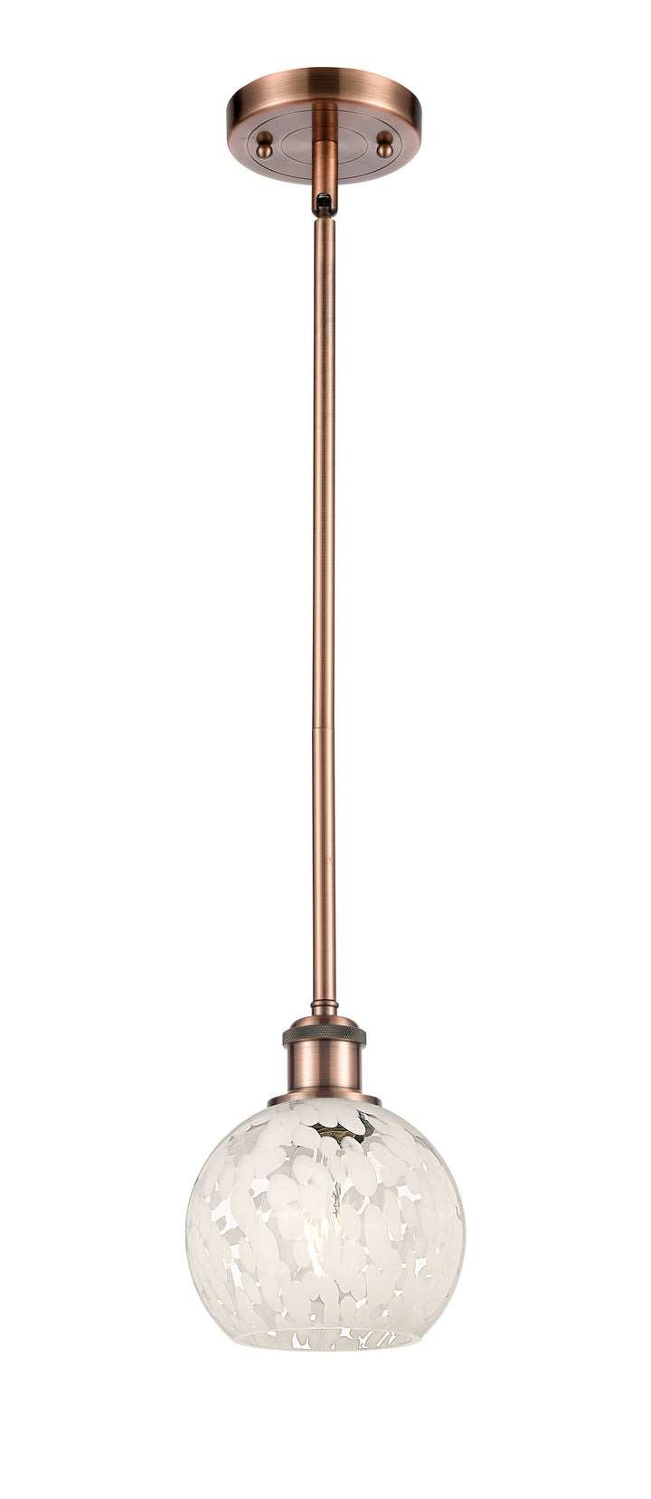 Innovations Lighting White Mouchette 6" Mini Pendant - Antique Copper Mini-Pendants Innovations Lighting   