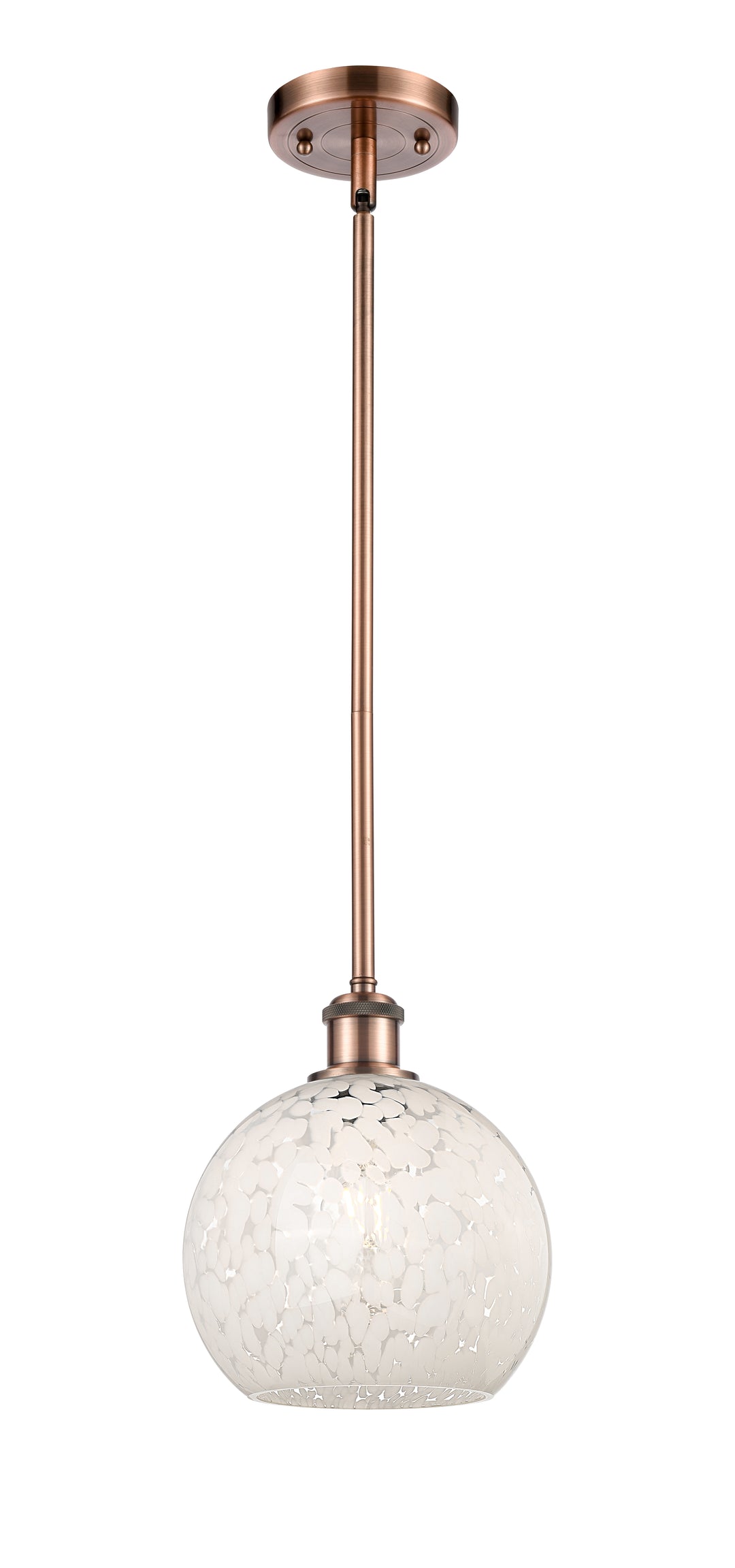 Innovations Lighting White Mouchette 8" Mini Pendant - Antique Copper Mini-Pendants Innovations Lighting   