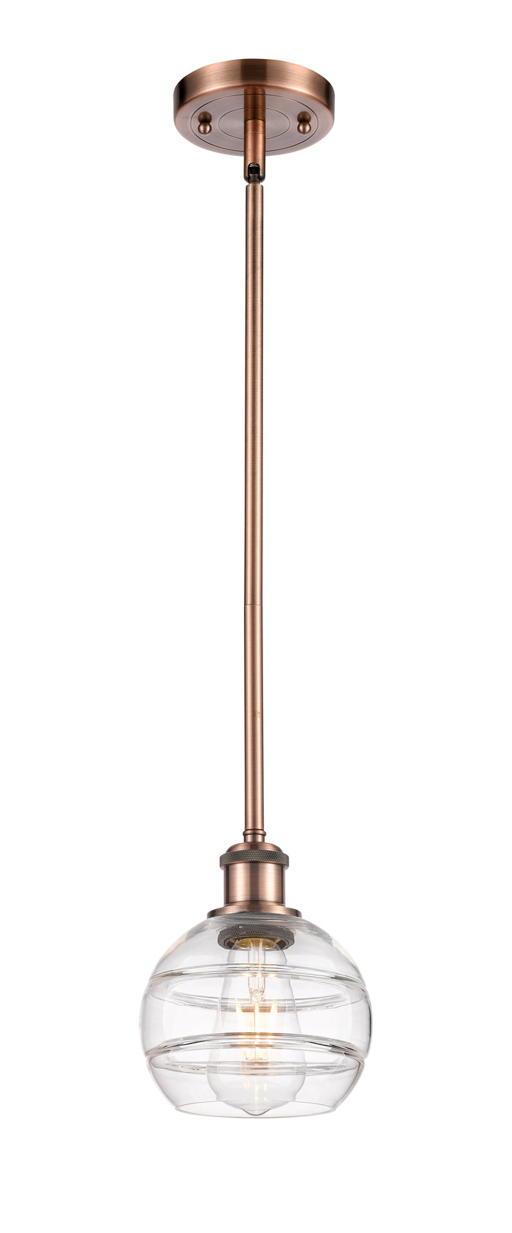 Innovations Lighting Rochester 6" Mini Pendant - Antique Copper Mini-Pendants Innovations Lighting   