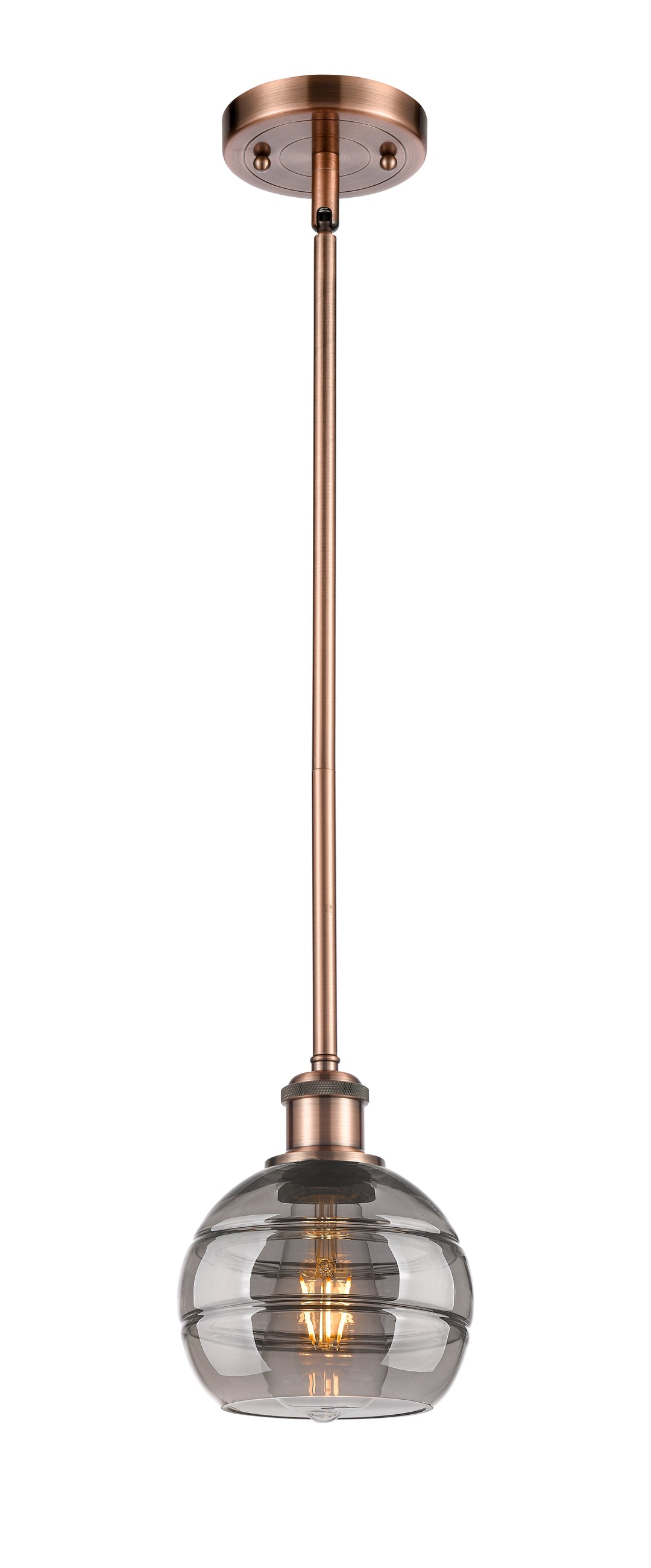 Innovations Lighting Rochester 6" Mini Pendant - Antique Copper Mini-Pendants Innovations Lighting   