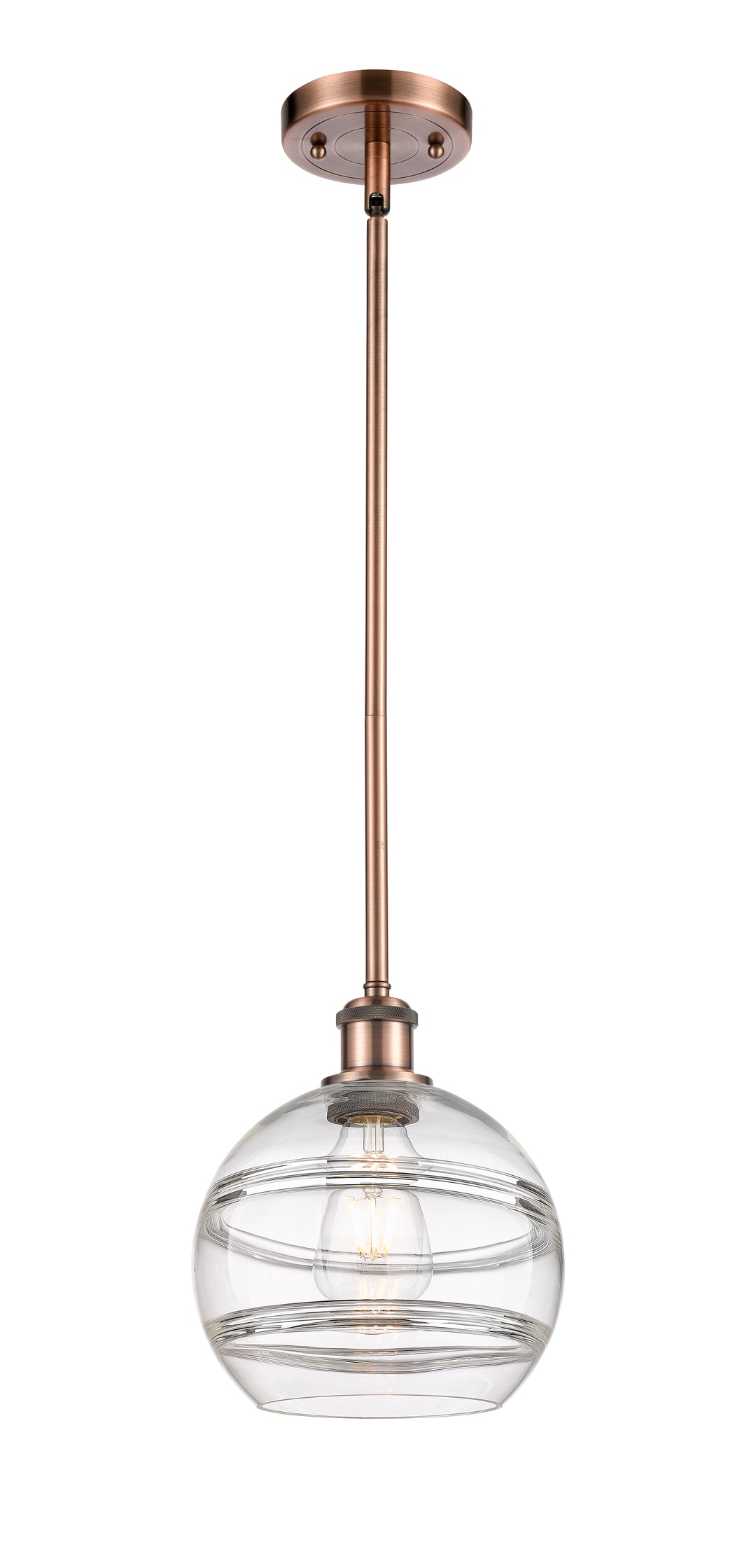 Innovations Lighting Rochester 8" Mini Pendant - Antique Copper Mini-Pendants Innovations Lighting   