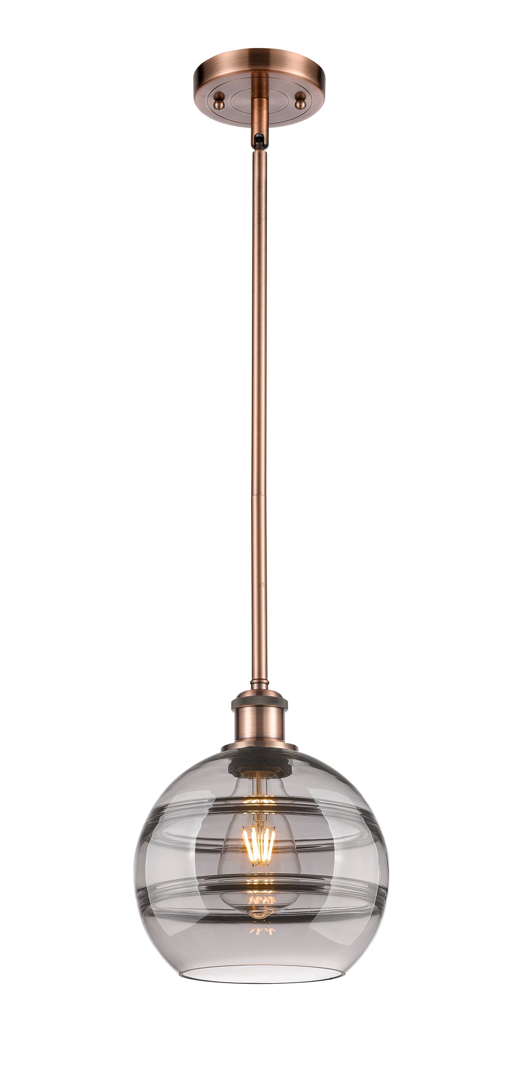 Innovations Lighting Rochester 8" Mini Pendant - Antique Copper Mini-Pendants Innovations Lighting   