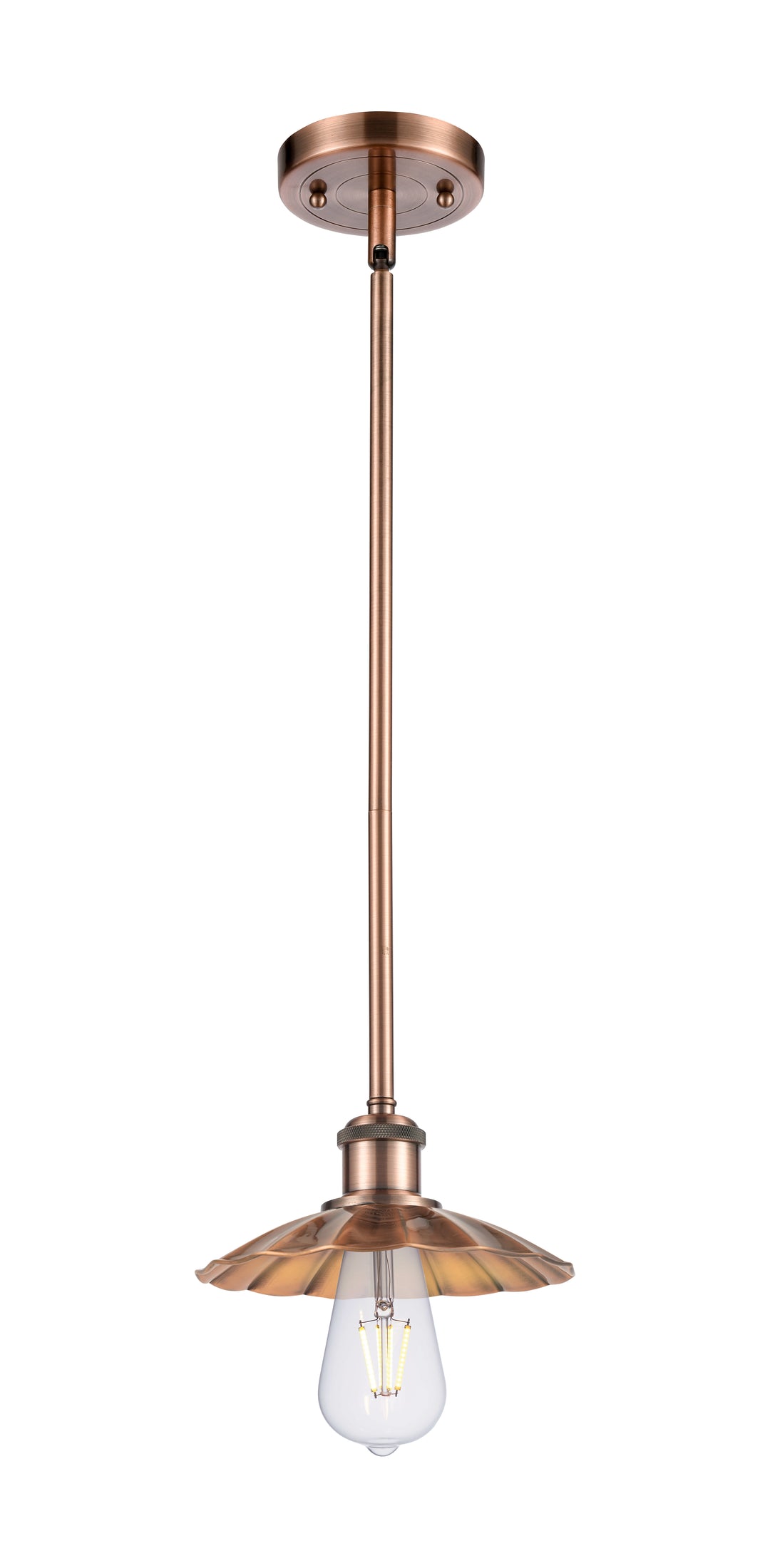 Innovations Lighting Scallop 7.5" Mini Pendant - Antique Copper Mini-Pendants Innovations Lighting   