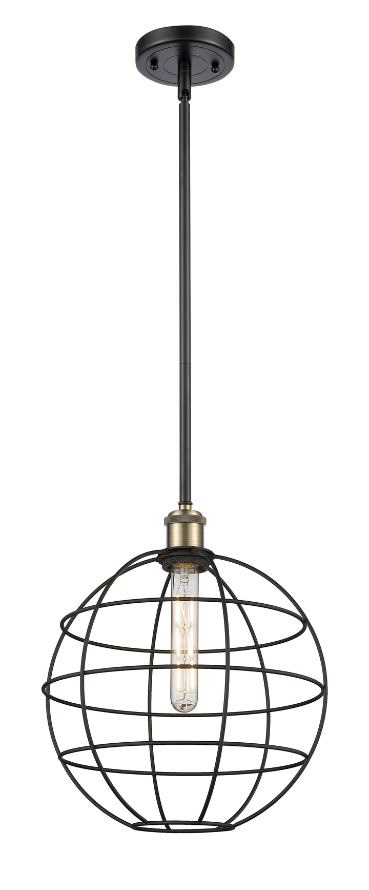 Innovations Lighting Lake Placid 12" Mini Pendant - Black Antique Brass Mini-Pendants Innovations Lighting Default Title  