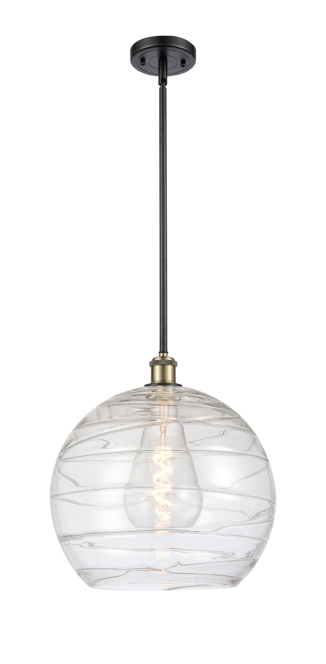 Innovations Lighting Athens Deco Swirl 14" Pendant - Black Antique Brass Pendants Innovations Lighting   