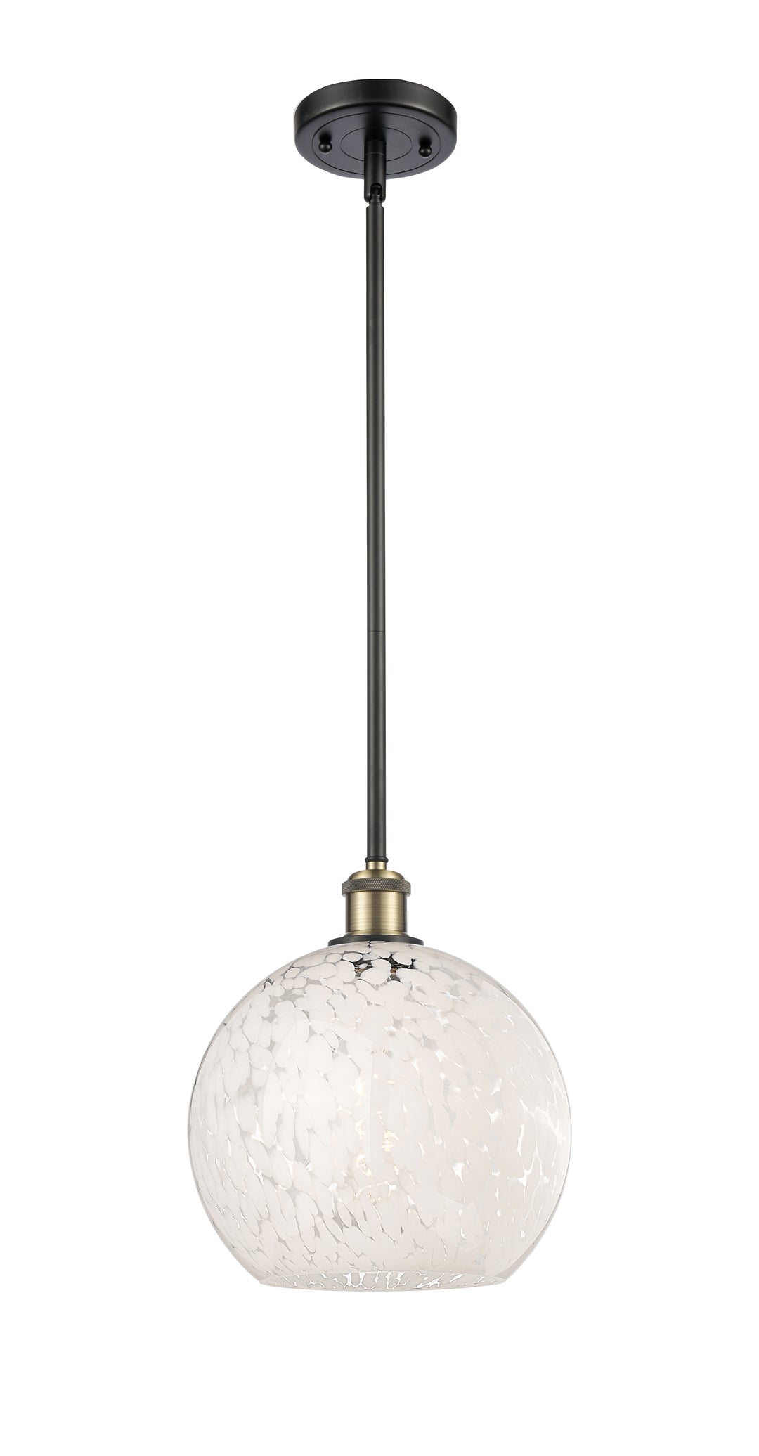 Innovations Lighting White Mouchette 10" Mini Pendant - Black Antique Brass Mini-Pendants Innovations Lighting   