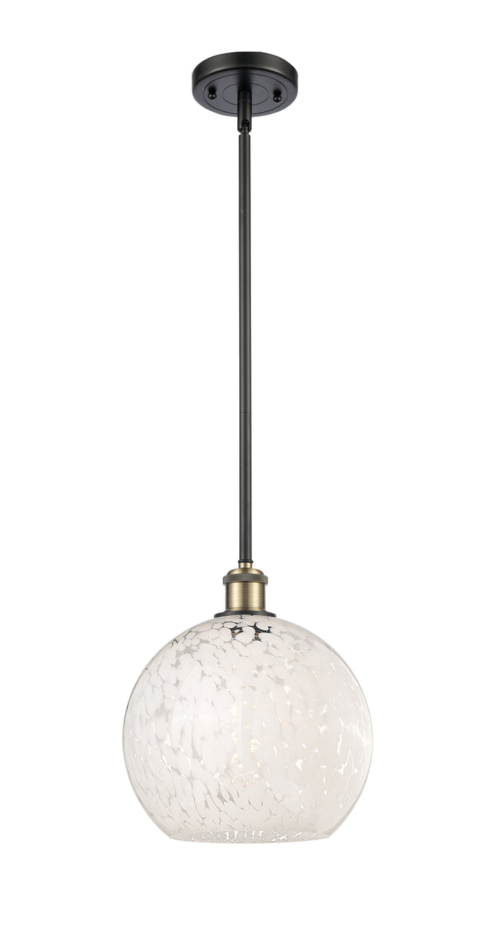 Innovations Lighting White Mouchette 10" Mini Pendant - Black Antique Brass Mini-Pendants Innovations Lighting   