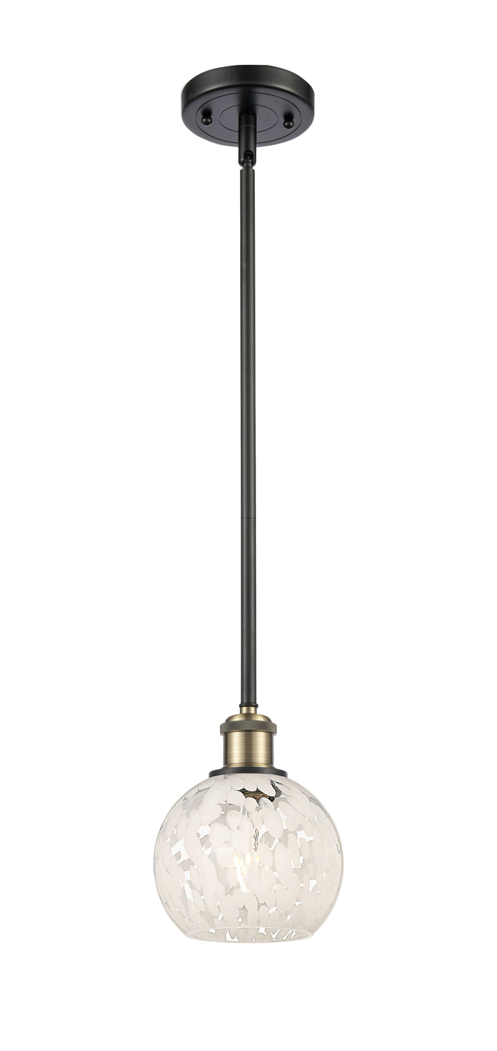 Innovations Lighting White Mouchette 6" Mini Pendant - Black Antique Brass Mini-Pendants Innovations Lighting   