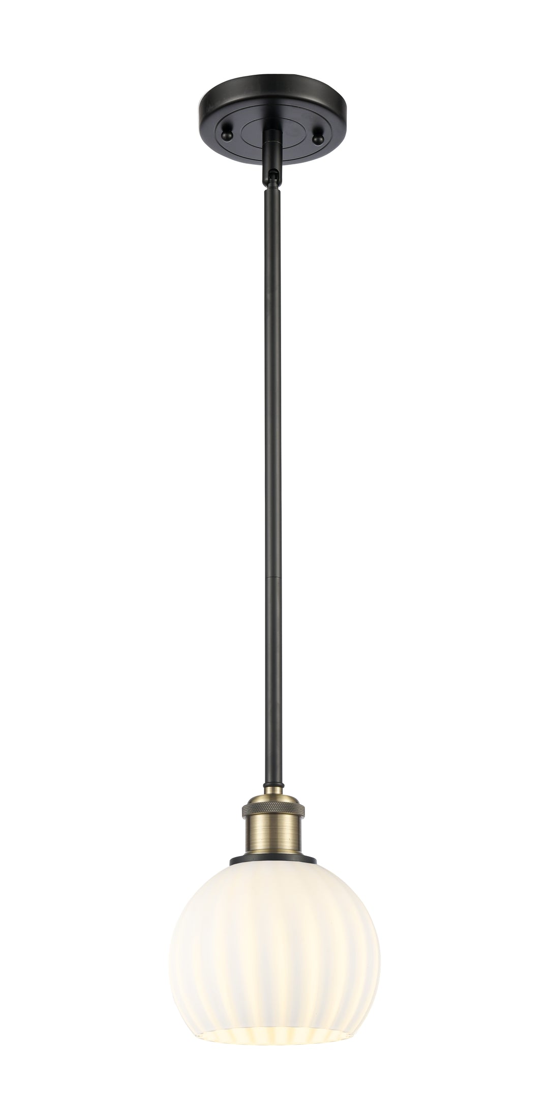 Innovations Lighting White Venetian 6" Mini Pendant - Black Antique Brass