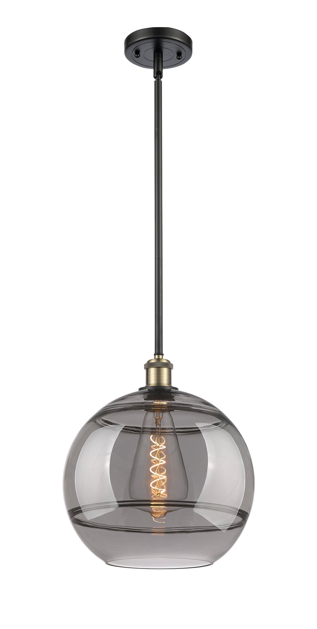 Innovations Lighting Rochester 12" Mini Pendant - Black Antique Brass Mini-Pendants Innovations Lighting   