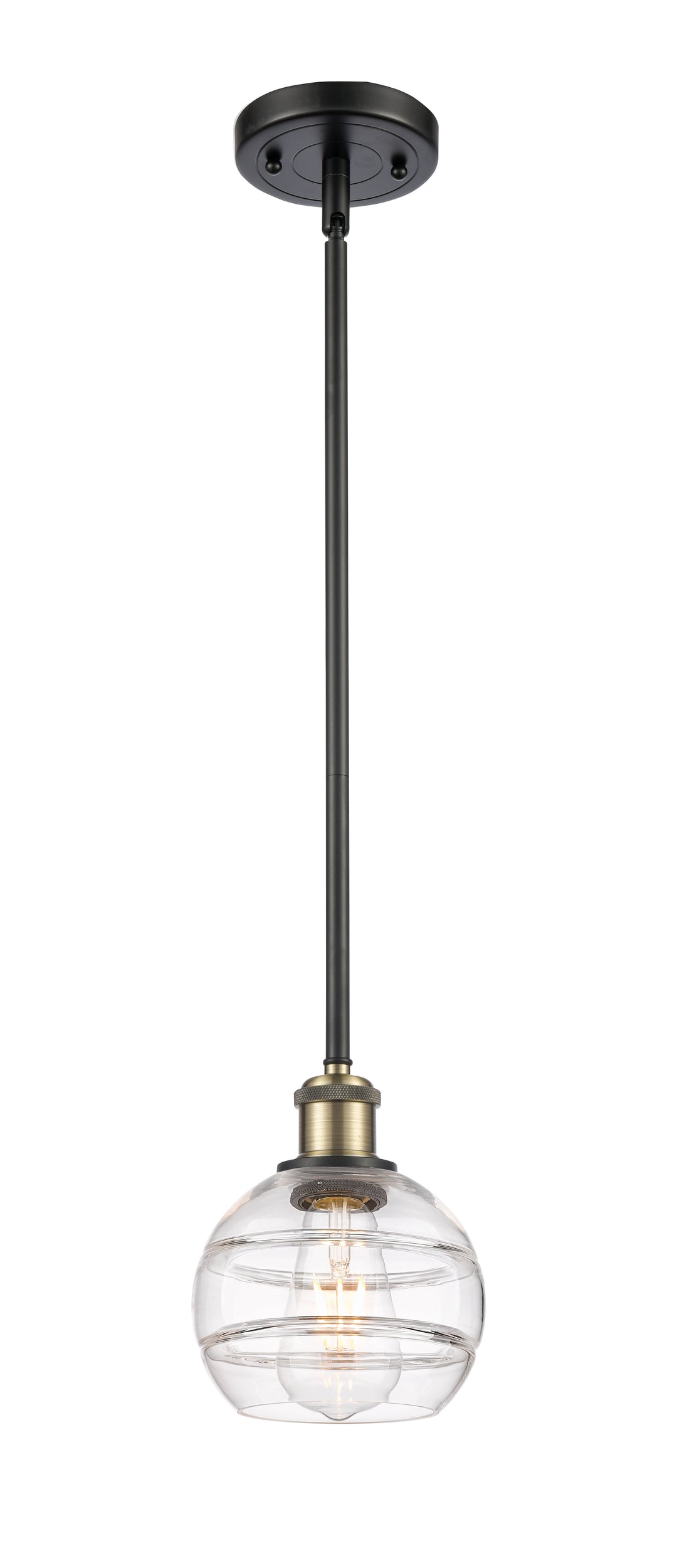 Innovations Lighting Rochester 6" Mini Pendant - Black Antique Brass