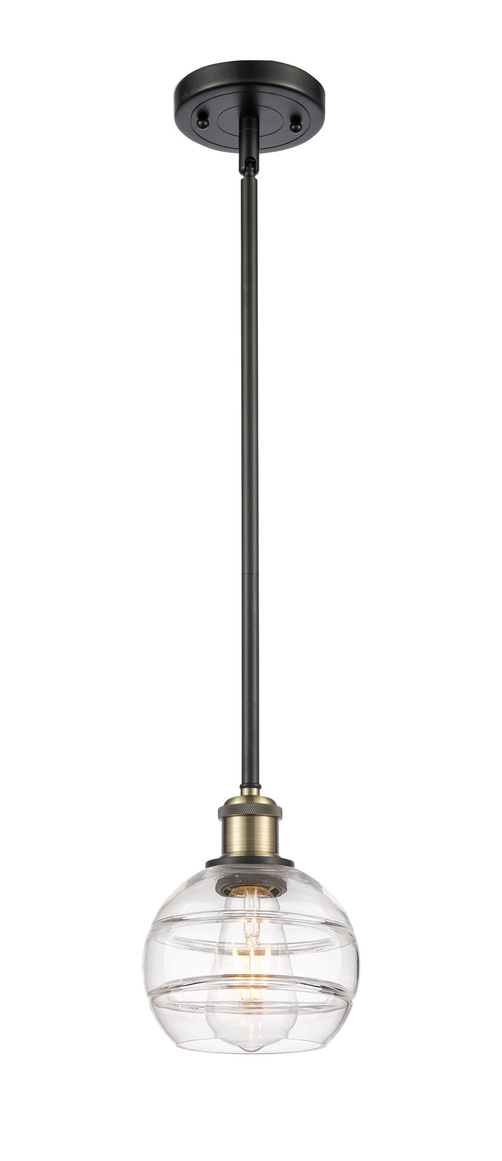 Innovations Lighting Rochester 6" Mini Pendant - Black Antique Brass Mini-Pendants Innovations Lighting   