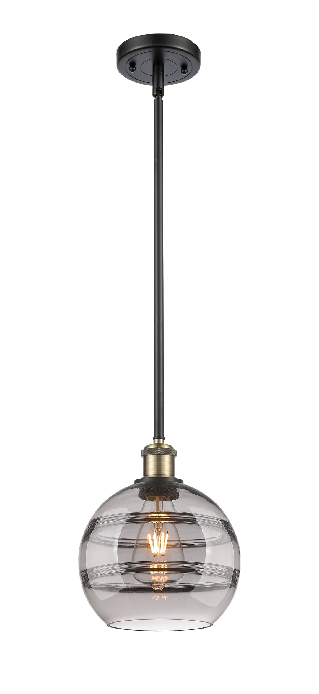 Innovations Lighting Rochester 8" Mini Pendant - Black Antique Brass Mini-Pendants Innovations Lighting   