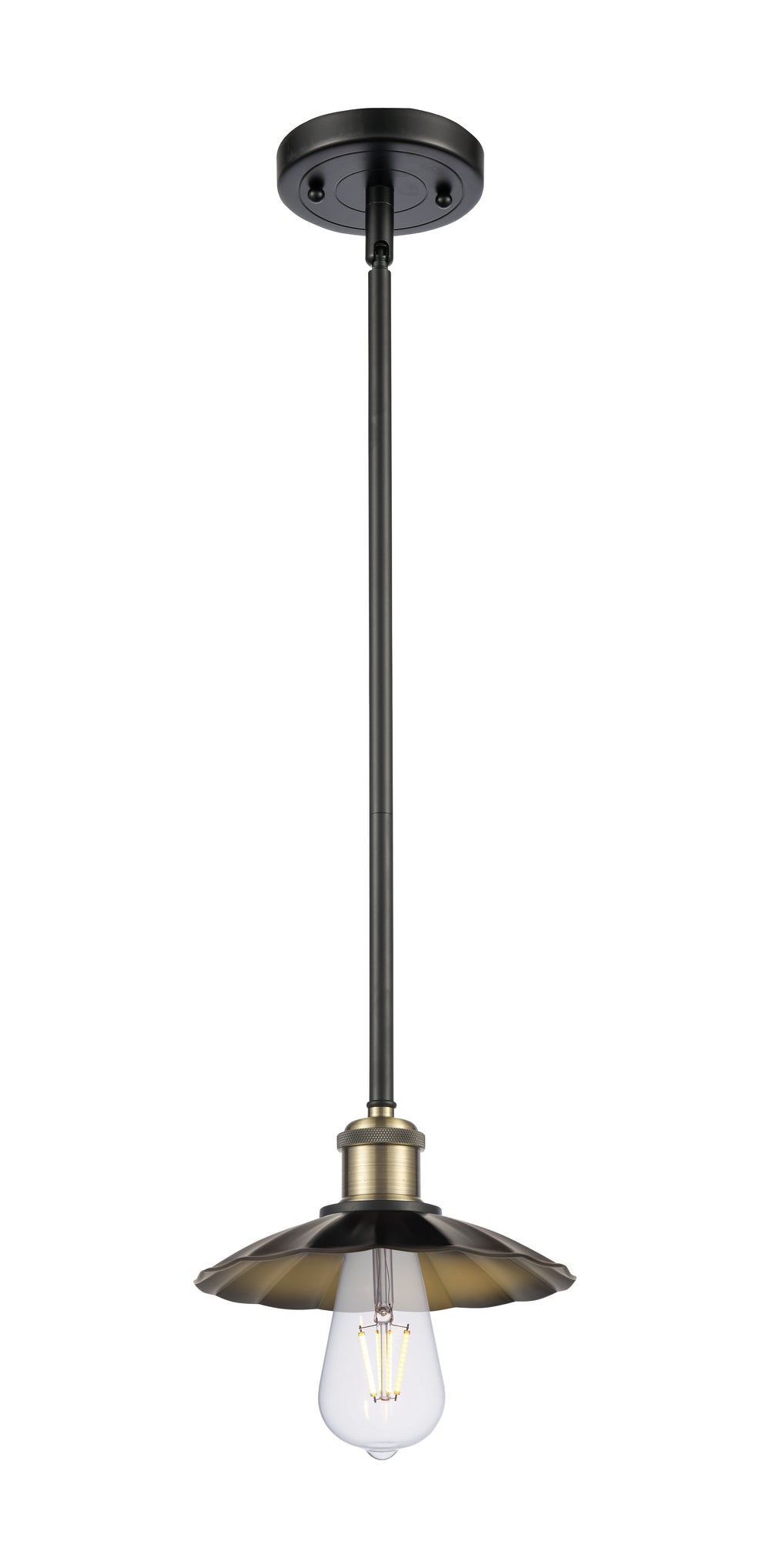 Innovations Lighting Scallop 7.5" Mini Pendant - Black Antique Brass