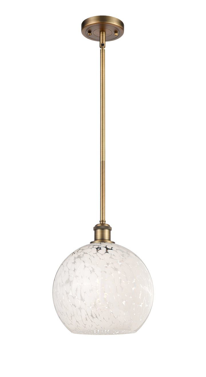 Innovations Lighting White Mouchette 10" Mini Pendant - Brushed Brass Mini-Pendants Innovations Lighting   