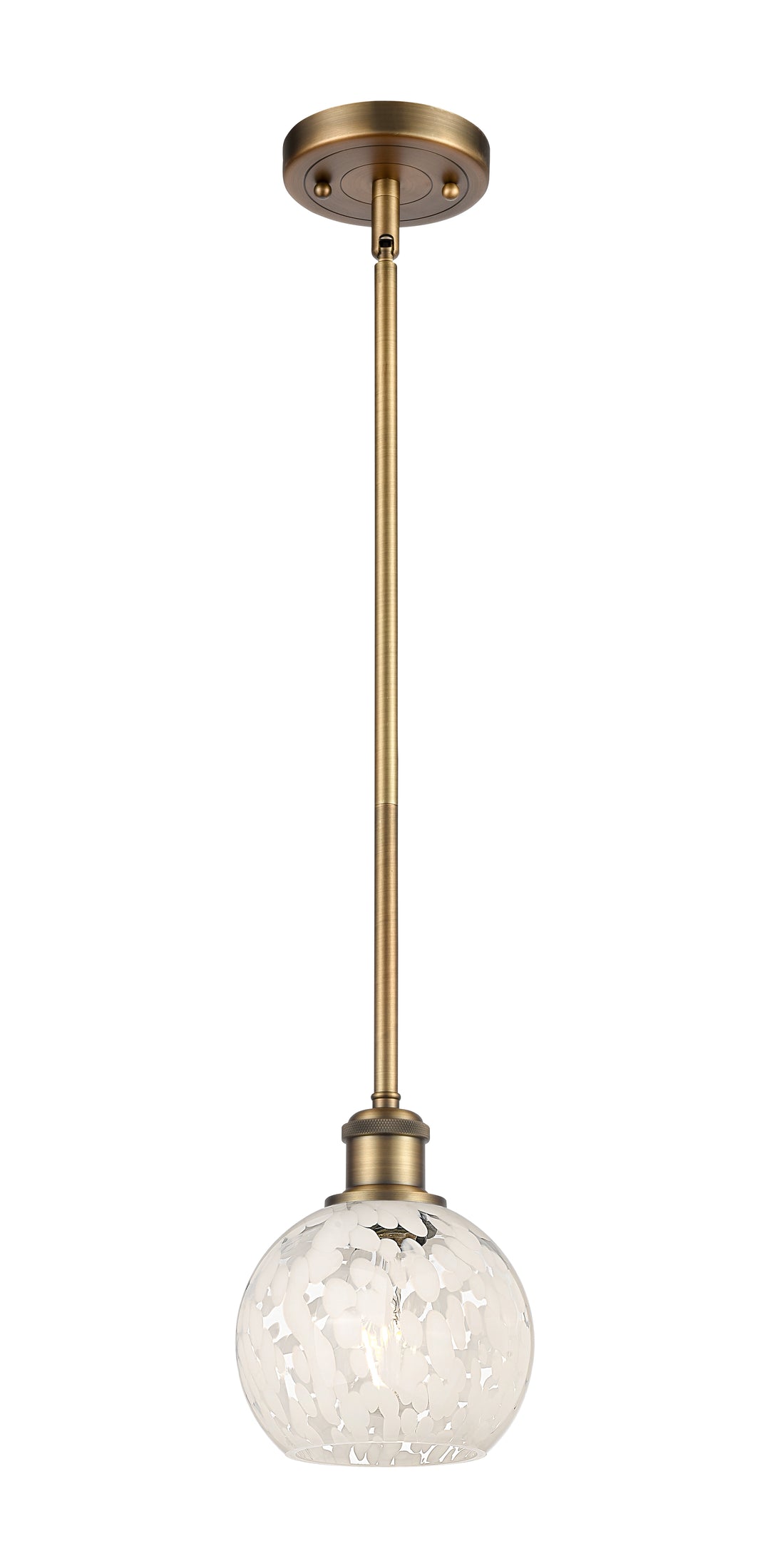 Innovations Lighting White Mouchette 6" Mini Pendant - Brushed Brass Mini-Pendants Innovations Lighting   