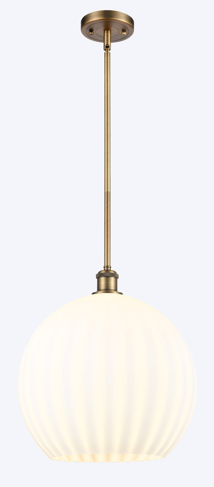 Innovations Lighting White Venetian 14" Pendant - Brushed Brass Pendants Innovations Lighting   