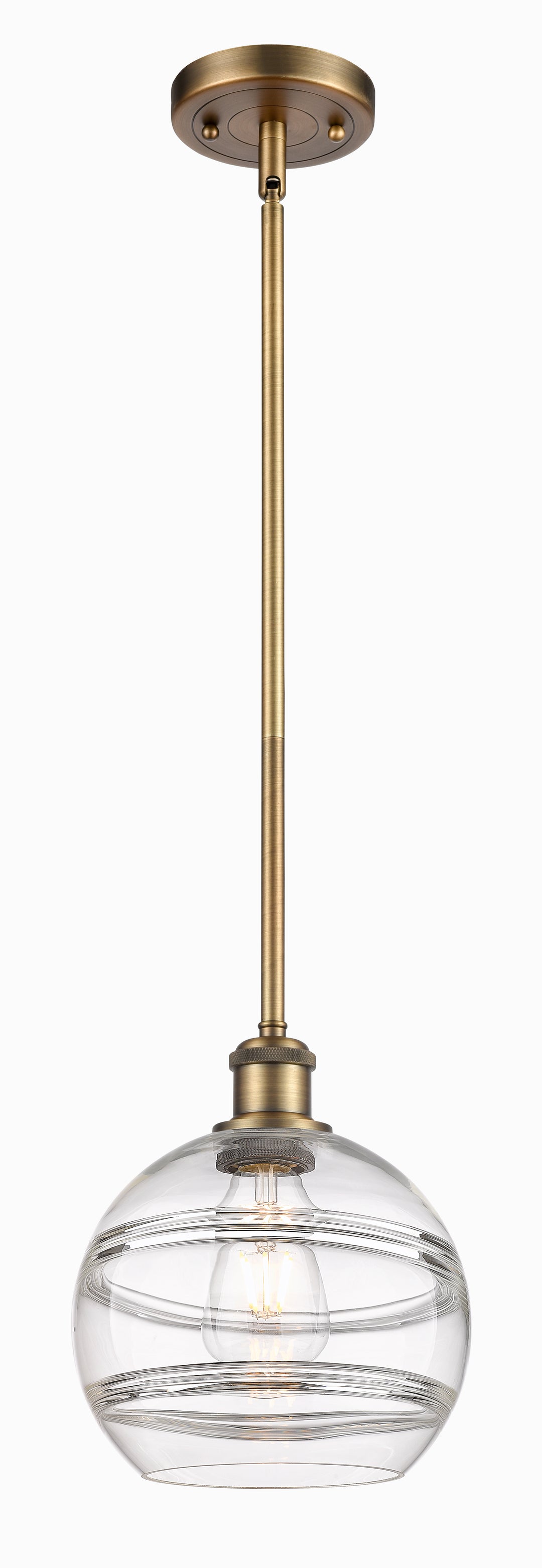 Innovations Lighting Rochester 8" Mini Pendant - Brushed Brass Mini-Pendants Innovations Lighting   