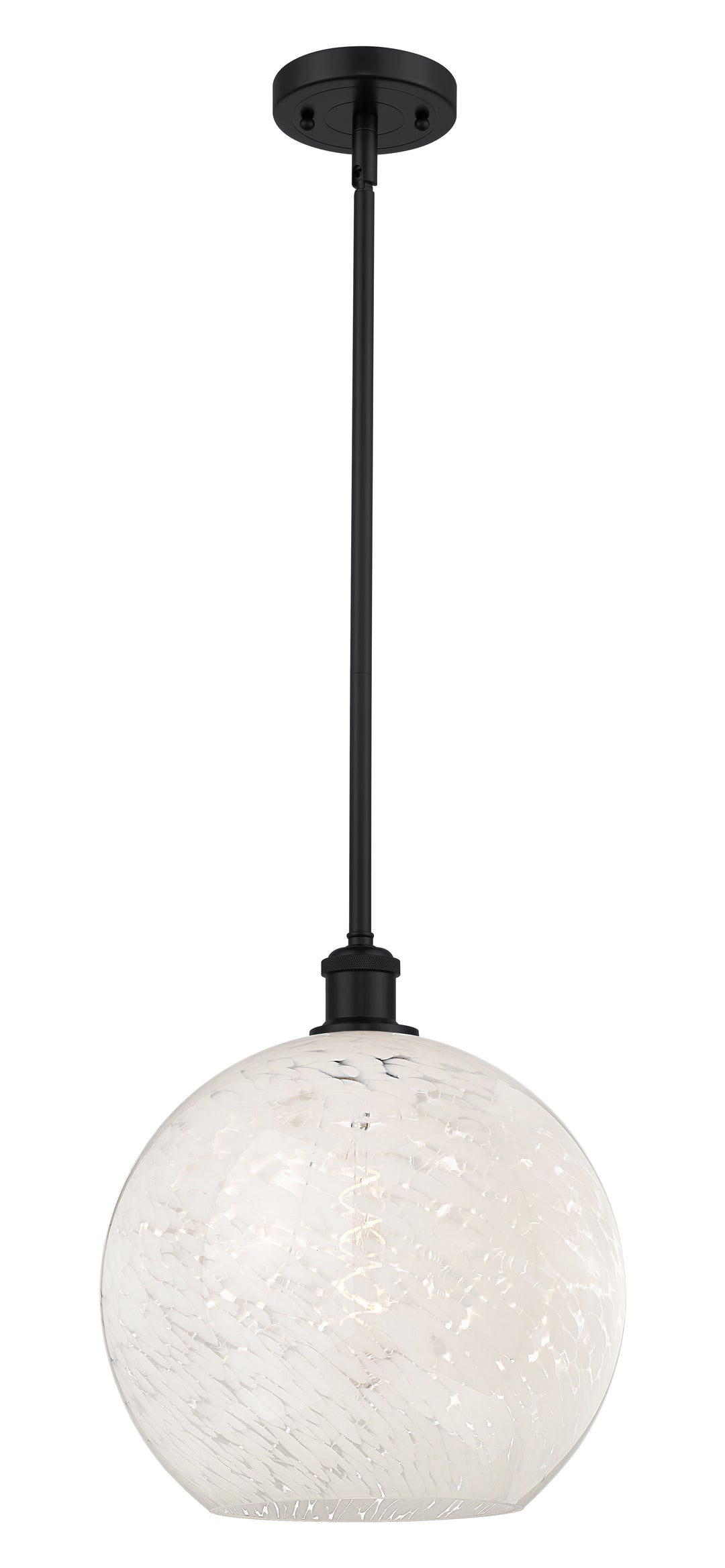 Innovations Lighting White Mouchette 12" Mini Pendant - Matte Black Mini-Pendants Innovations Lighting   